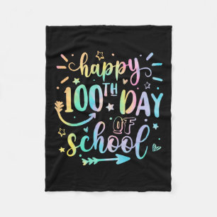 Tie Dye Happy 100ste schooldag voor leraar KI Fleece Deken