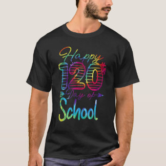 Tie Dye Happy 120th Day Of School Teacher Student T-shirt