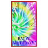 Tie Dye Happy Birthday Gift Bag Klein Cadeauzakje (Achterkant)