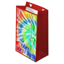 Tie Dye Happy Birthday Gift Bag Klein Cadeauzakje
