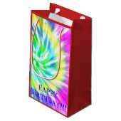 Tie Dye Happy Birthday Gift Bag Klein Cadeauzakje (Achterkant Gekanteld)