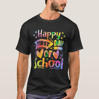 Tie dye happy eerste dag van school leraar Kind te T-shirt