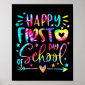 Tie Dye Happy First Day Of Back To School Teacher Poster (Voorkant)