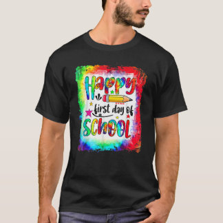 Tie Dye Happy First Day Terug naar school T-shirt