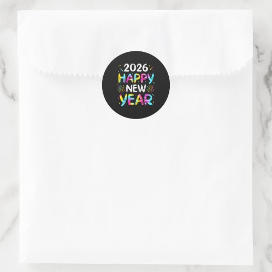 Tie Dye Happy New Year 2026 Family Matching New Ye Ronde Sticker (Tas)