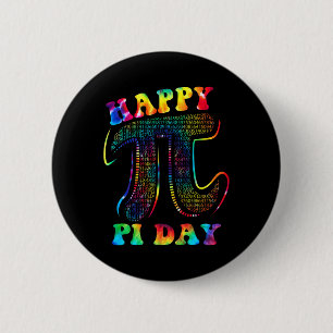 Tie Dye Happy Pi Day 3.14 Wiskunde Docent Kinder M Ronde Button 5,7 Cm