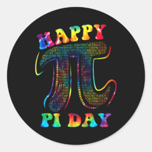 Tie Dye Happy Pi Day 3.14 Wiskunde Docent Kinder M Ronde Sticker