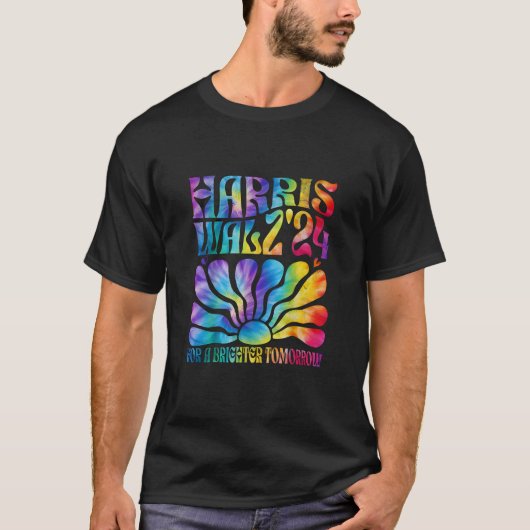 Tie dye Harris Waltz 2024 Verkiezing Kamala T-shir T-shirt (Voorkant)