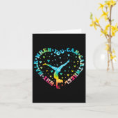 Tie-dye Hart Radslag Turnen Cheerleader Gym Kaart (Gele Bloem)