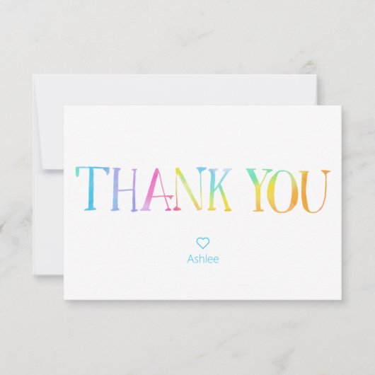 Tie Dye Hartelijk dank Bedankkaart (Voorkant)