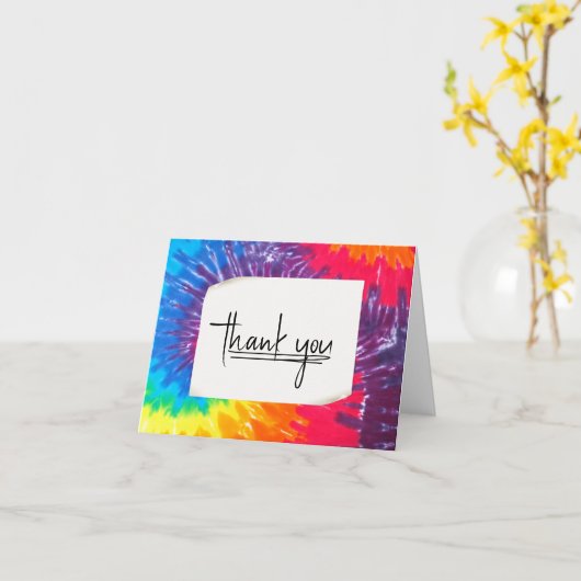 Tie Dye Hartelijk dank Kaart (Gele Bloem)