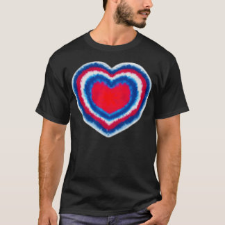 Tie Dye Heart 4 juli Patriotic Fourth of Juli T-shirt