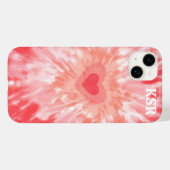 Tie Dye Heart Monogram Case-Mate iPhone Case (Achterkant (horizontaal))