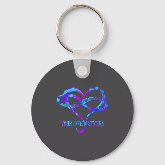 Tie Dye Heart Your Life S Suicide Prevention Aware Sleutelhanger (Voorkant)