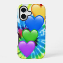 Tie Dye Hearts iPhone 16 Hoes