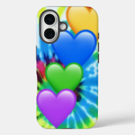 Tie Dye Hearts iPhone 16 Hoesje