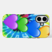 Tie Dye Hearts iPhone 16 Hoesje (Achterkant (horizontaal))