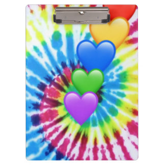 Tie Dye Hearts Klembord