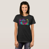 Tie Dye Hello Preschool Back To School Teacher Stu T-shirt (Voorkant volledig)
