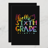 Tie Dye Hello sixth th Grade Teacher Save The Date (Voorkant / Achterkant)