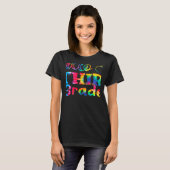 Tie Dye Hello Third 3rd Grade First Day Of School  T-shirt (Voorkant volledig)