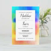 Tie Dye Hippie 60s Waterverf Huwelijksuitnodiginge Kaart (Staand voorkant)