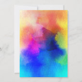 Tie Dye Hippie 60s Waterverf Huwelijksuitnodiginge Kaart (Achterkant)