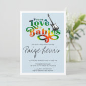 Tie Dye Hippie Baby shower Invitation (Staand voorkant)