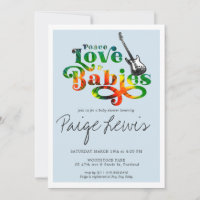 Tie Dye Hippie Baby shower Invitation