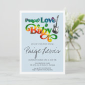Tie Dye Hippie Baby shower Invitation (Staand voorkant)