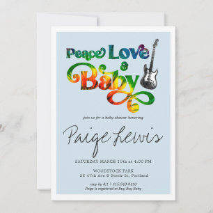 Tie Dye Hippie Baby Shower Uitnodiging