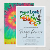 Tie Dye Hippie Baby Shower Uitnodiging (Voorkant / Achterkant)