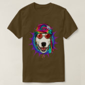 Tie Dye Hippie Bull Terrier Hippiness Peace Love D T-shirt (Design voorkant)