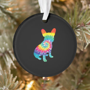 Tie Dye Hippie French bulldog Gift for Hondenliefh Ornament