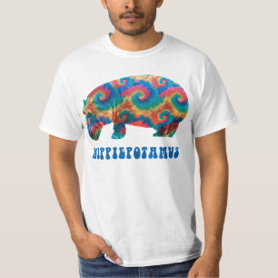 Tie Dye Hippie Hippy Hippopotamus Hippiepotamus T-shirt
