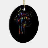 Tie Dye Hippie Paardebloem Lacrosse Stick voor Lac Keramisch Ornament (Rechts)