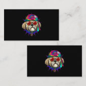 Tie Dye Hippie Shih Tzu Hippiness Peace Love Dog 6 Visitekaartje (Voorkant / Achterkant)