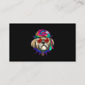 Tie Dye Hippie Shih Tzu Hippiness Peace Love Dog 6 Visitekaartje (Voorkant)