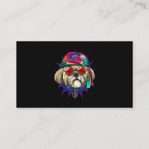 Tie Dye Hippie Shih Tzu Hippiness Peace Love Dog 6 Visitekaartje