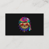 Tie Dye Hippie Sloth Hippiness Peace Love Sloth 68 Visitekaartje (Achterkant)