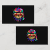 Tie Dye Hippie Sloth Hippiness Peace Love Sloth 68 Visitekaartje (Voorkant / Achterkant)