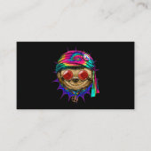 Tie Dye Hippie Sloth Hippiness Peace Love Sloth 68 Visitekaartje (Voorkant)