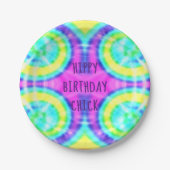 Tie Dye Hippy Birthday Paper Bord (Voorkant)
