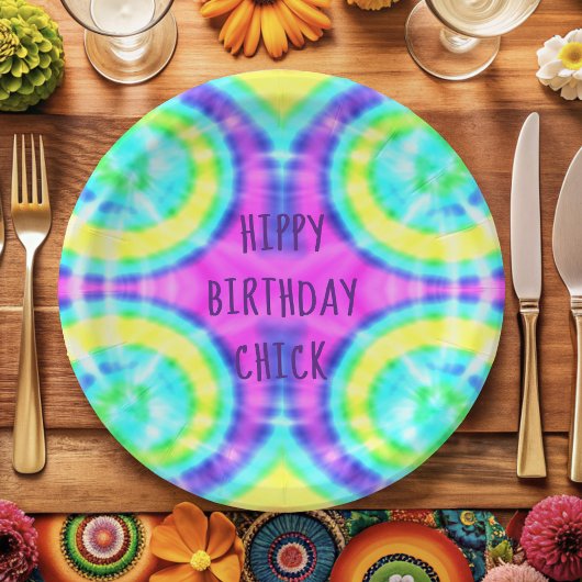 Tie Dye Hippy Birthday Paper Bord