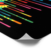 Tie dye hond poot hart print aquarel schilderij (Hoek)