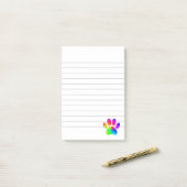 Tie Dye Hond Pootafdruk Grafisch Gelinieerd Post-it® Notes (Op bureau)