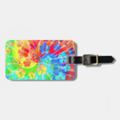 Tie Dye Honu en Hibiscus Bagagelabel (Voorkant horizontaal)