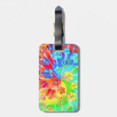 Tie Dye Honu en Hibiscus Bagagelabel (Achterkant verticaal)