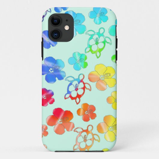Tie Dye Honu en Hibiscus Case-Mate iPhone Case (Achterkant)