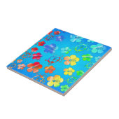 Tie Dye Honu en Hibiscus Tegeltje (Zijkant)